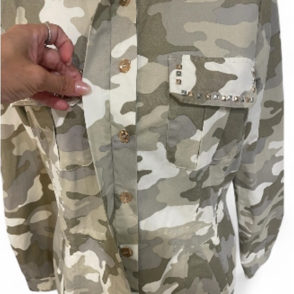 Boston Proper Metallic Camo Utility Jacket – Size S EUC - Picture 8 of 14